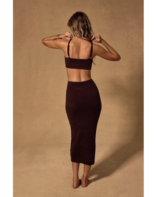 Lulus Natural The Way I Feel Dark Cutout Midi Sweater Dress