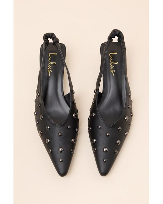 Lulus Natural Josefina Studded Pointed-Toe Slingback Pumps