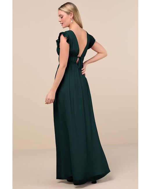 Lulus Green I'M All Yours Ruffled Maxi Dress