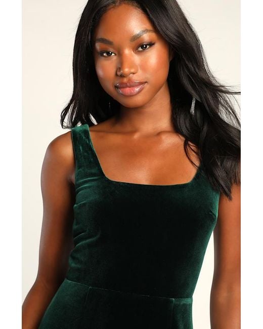 Lulus Black Elegant Sweetie Velvet Square Neck Maxi Dress