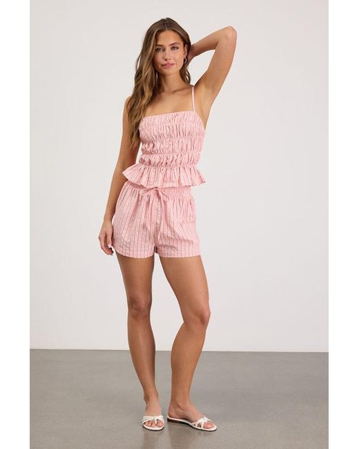 Lulus Pink Christa Striped Smocked Tank Top