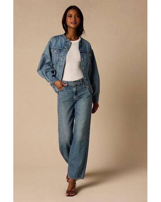 Levi's Blue Sculpted Trucker Medium Wash Denim Jacket