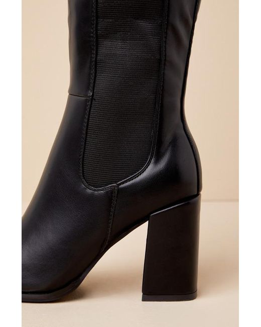 Lulus Black Thia Square Toe Knee-High Boots