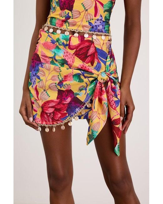 Lulus Red Kysa Multi Floral Wrap Skort