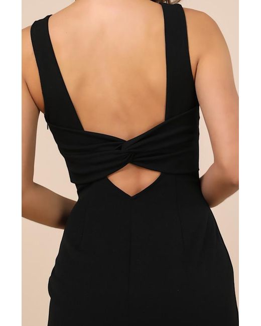 Lulus Black Devoted Lover Backless Knotted Bodycon Mini Dress