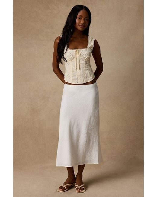 Lulus Brown Antionette Cream Embroidered Sequin Button-Front Top