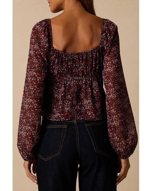 Lulus Purple Yara Plum Multi Paisley Long Sleeve Top