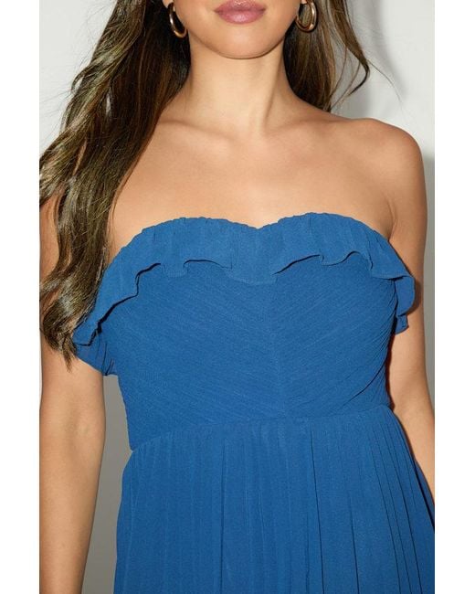 Lulus Blue Always Remarkable Pleated Mini Dress