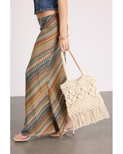 Lulus Natural Cambria Macrame Fringe Tote Bag