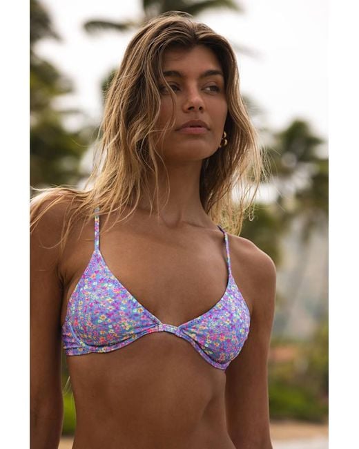 Kulani Kinis Brown Janiah Floral Underwire Triangle Bikini Top