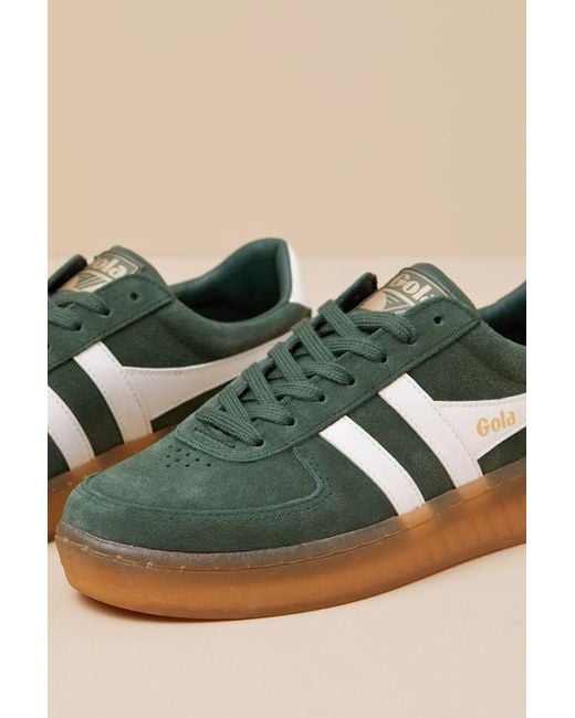 Gola White Grandslam Evergreen And Off Suede Leather Sneakers