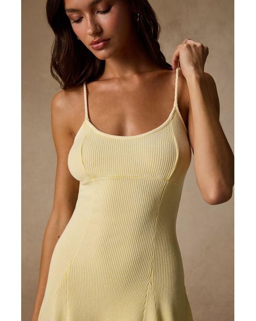 Lulus Natural Simply Pretty Washed Ribbed Pleated Sleeveless Mini Dress