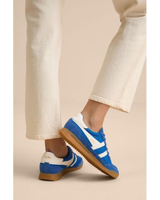 Gola Blue Tornado Sapphire Color Block Suede Leather Sneakers