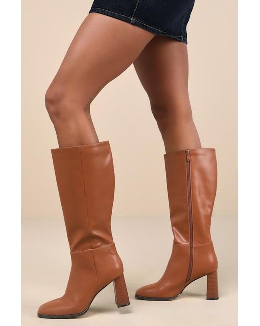Lulus Pink Reelee Square Toe Knee-High Boots