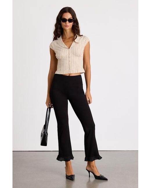 Lulus Natural Alexis Striped Collared Button-Up Top