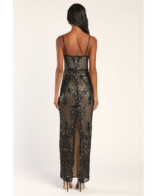 moonlit love black sequin sleeveless maxi dress Black Sequin Maxi Dress - Sleeveless Maxi Dress - Bustier Dress
