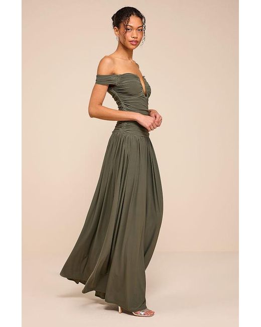 Lulus Green Aniya Jersey Knit Drop Maxi Dress