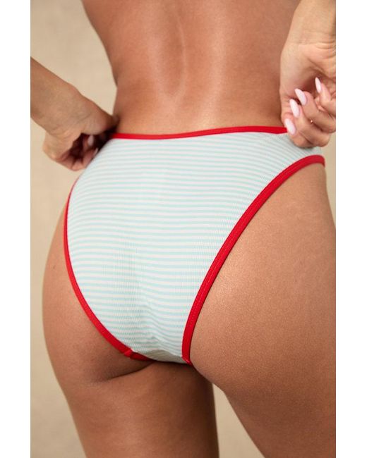 Dippin' Daisy's Red Venice Striped Cheeky Bikini Bottoms