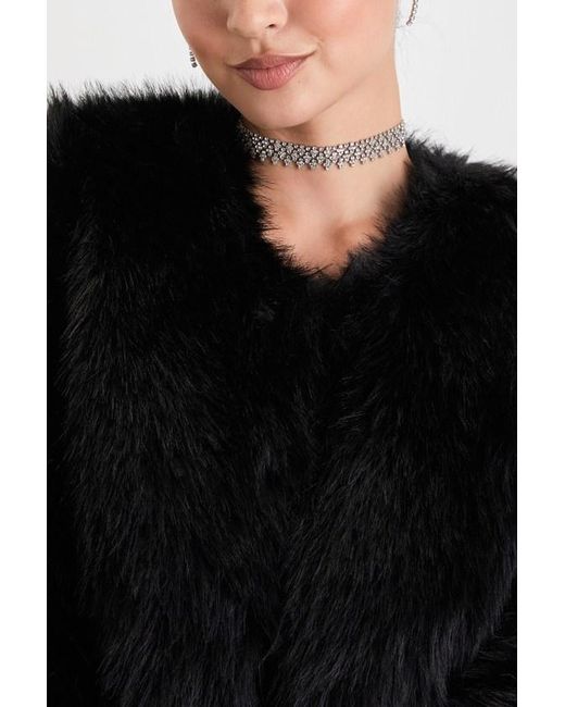 Lulus Black Glam Attitude Faux Fur Jacket