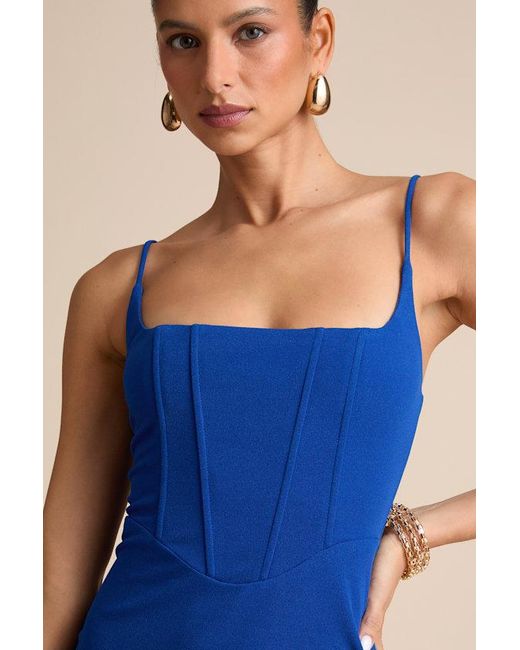 Lulus Blue Imre Sleeveless Mermaid Maxi Dress