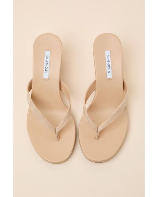 Steve Madden Multicolor Playing Suede Thong Wedge Sandals