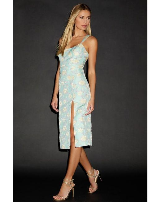 Lulus Multicolor Immaculate Chicness Floral Brocade Midi Dress