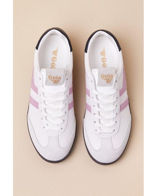 Gola Natural Cyclone And Candy Leather Lace-Up Sneakers