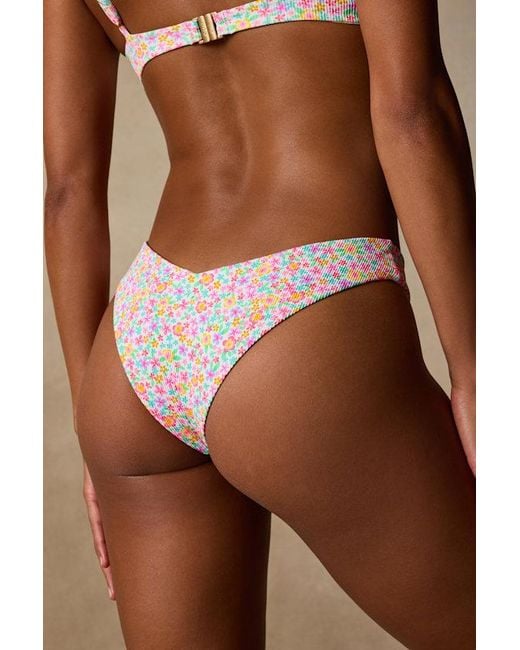 Kulani Kinis Brown Cannes Multi Floral Cheeky Bikini Bottoms