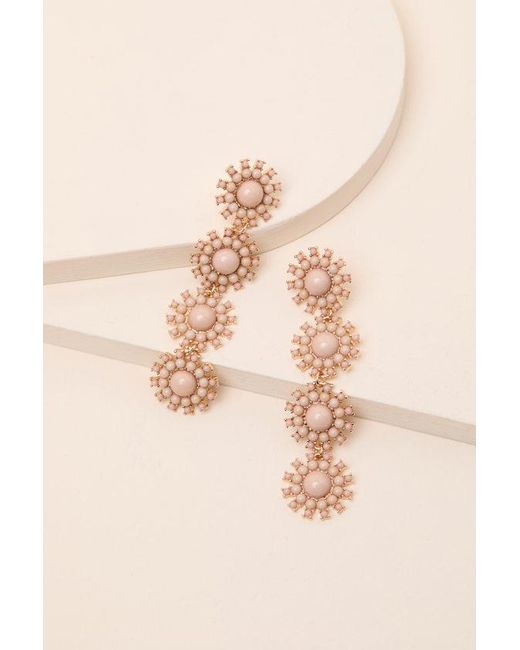 Lulus Brown Shilha Blush Beaded Drop Earrings
