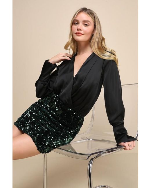 Lulus Multicolor Shimmering Style Velvet Sequin Mini Skirt