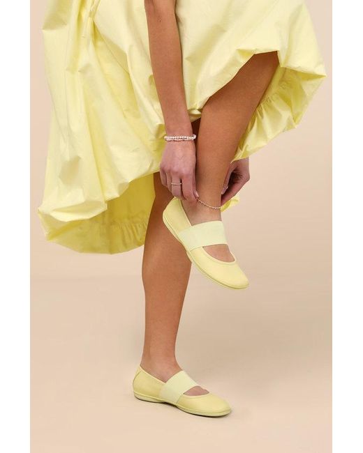 Camper Yellow Right Leather Ballet Flats