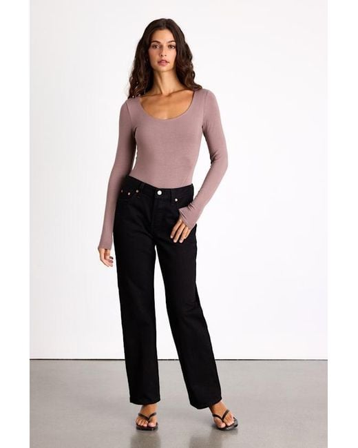 Lulus Red Easily Loved Long Sleeve Bodysuit