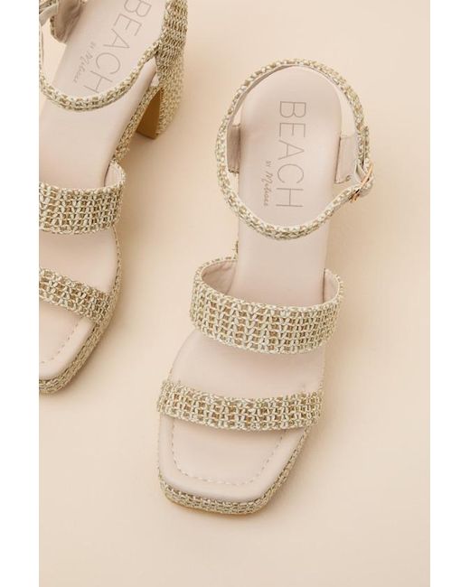 Matisse Natural Alessia Raffia Platform High Heel Sandals