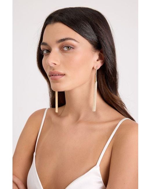 Lulus Black Carmela Fringe Duster Earrings