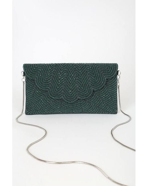 Lulus Green Junipero Beaded Clutch