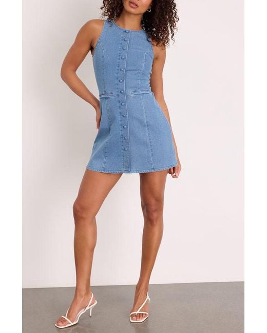 Lulus Blue Mabyn Medium Wash Denim Button-Front Mini Dress