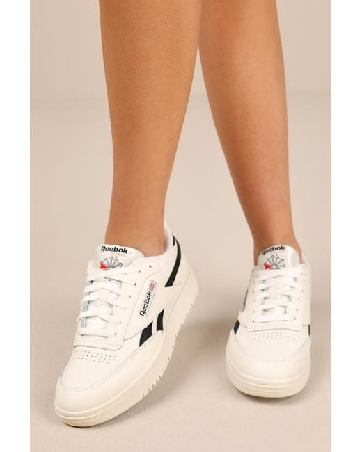 Reebok Gray Club C Double Revenge Chalk And Core Leather Sneakers