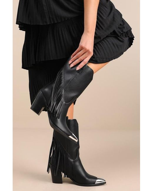 Lulus Women's Dawson Pointed-Toe Mid Calf Boots Bone Pebble Size 5.5　並行輸入品