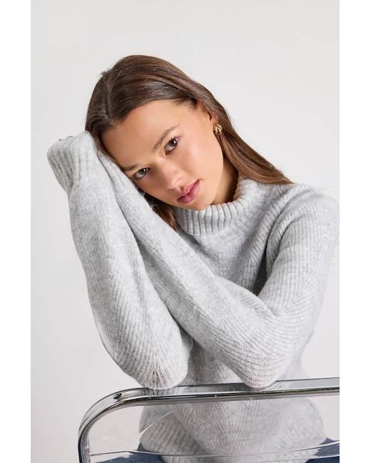 Lulus Gray Meet Cozy Knit Long Sleeve Turtleneck Sweater