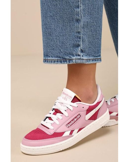 Reebok Pink Club C Revenge Ii Very Berry And Suede Sneakers
