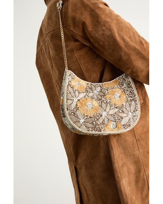 Lulus Natural Danessa Multi Beaded Sequin Shoulder Bag