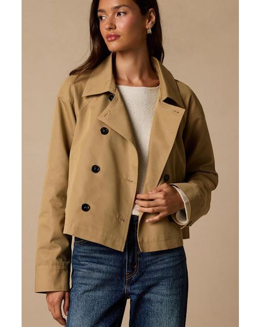 Lulus Blue Thames Cropped Trench Coat