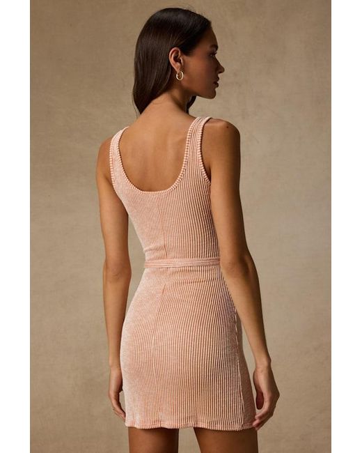 Lulus Natural Perfect Favorite And Striped Ribbed Mini Dress