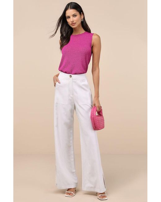 Lulus Pink Clean Aesthetic Sweater Knit Tank Top