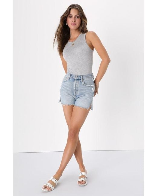 Lulus Gray Always Easygoing Sleeveless Bodysuit