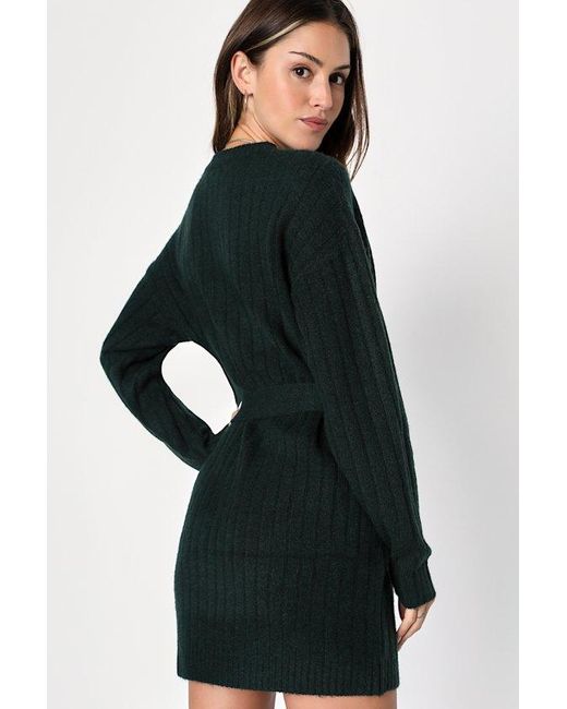 Lulus Black Wishing On Winter Cable Knit Mini Sweater Dress