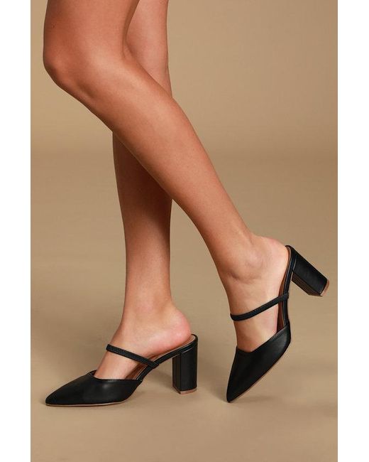 Lulus Black Maryna Pointed-Toe Mules