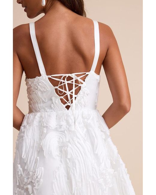 Lulus Natural Perkins Textured Lace-Up Corset Midi Dress
