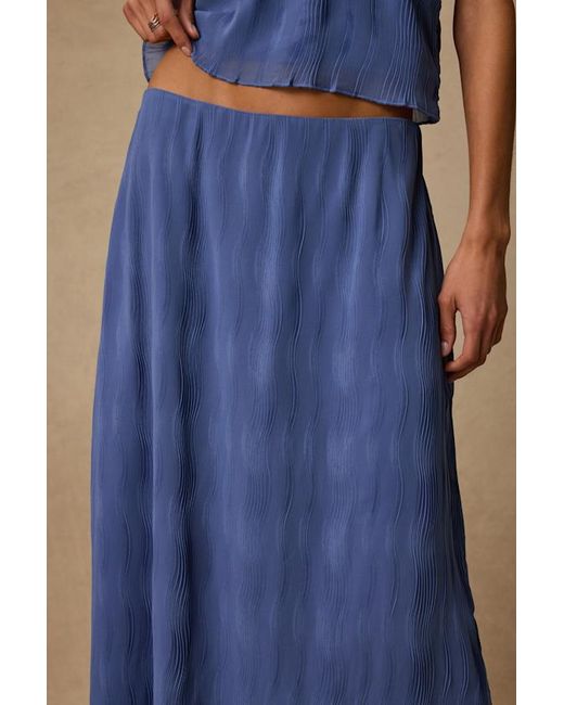 Lulus Blue Paola Textured Maxi Skirt
