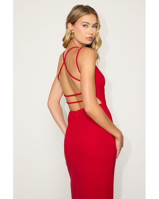 Lulus Red All This Allure Strappy Backless Midi Dress